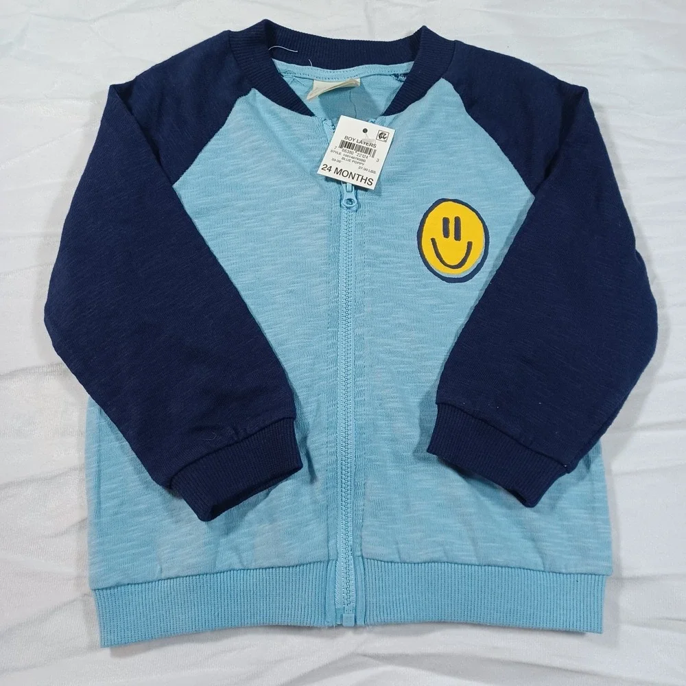 First‎ Impressions Baby Boys Smile Full-Zip Jacket Blue On Blue Size24 months